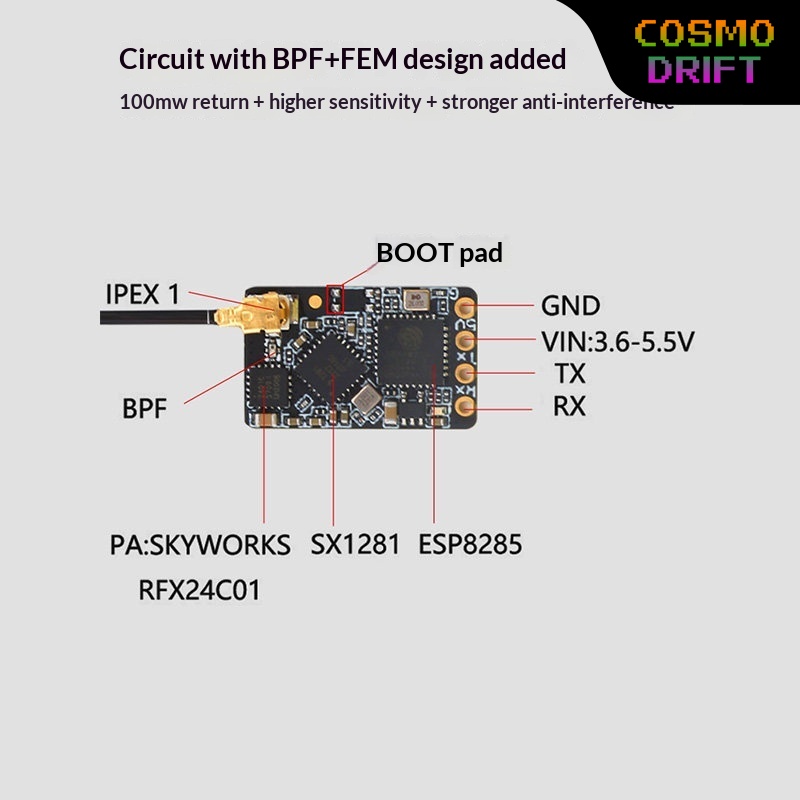 Mini Drone - Odbiornik Hot BAYCK Expresslrs Elrs 2.4