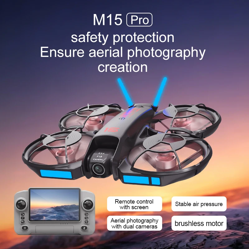 Nowy dron M15 FPV z ekranem, b – Brushed Drone Motor recenzja i cena