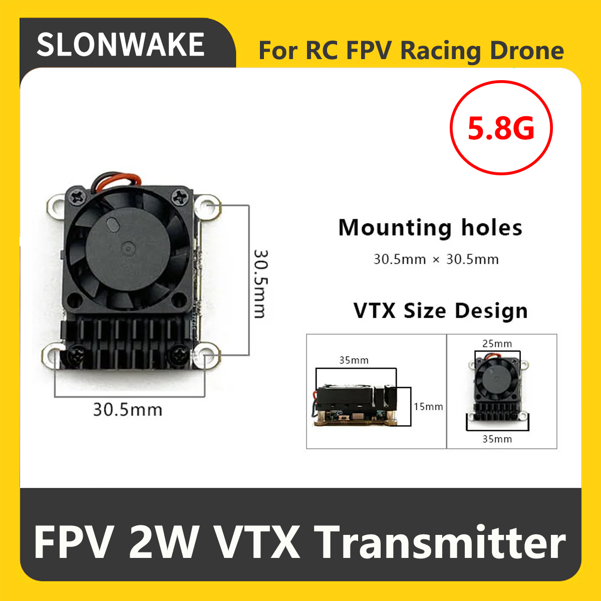 SLONWAKE 5.8G 2000mW Nadajnik  – Drone Frame recenzja i cena